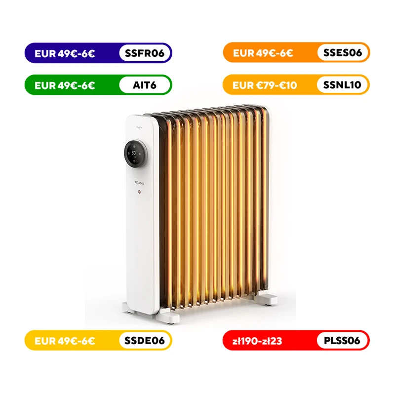Midea Pelonis Ölkühler, 2.500 w Keramik heizung, 13 Lamellen, energie sparend mit Thermostat,