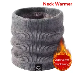 Knitted Scarf Winter Warm Snood Scarves Solid Thicken Wool Fur Neck Warmer Unisex Men Neck Scarfs Ring Female Pullover Scarf