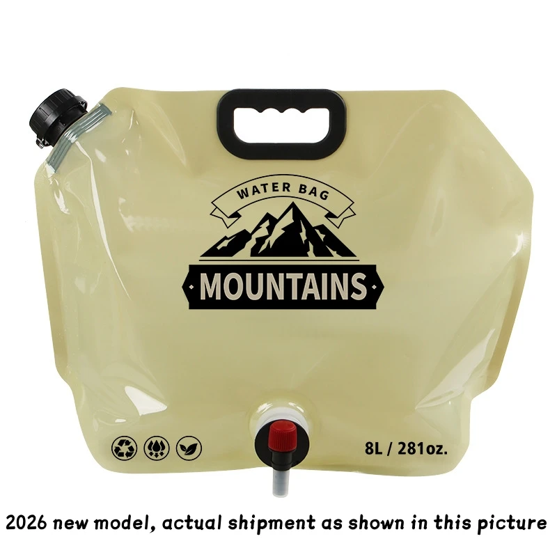 Outdoor Großvolumiger Wasserbeutel 8L Tragbarer Faltbarer Wasserspeicherbeutel Camping Auto Lebensmittelechter Weicher Wasserspeicherbeutel – Detail 1