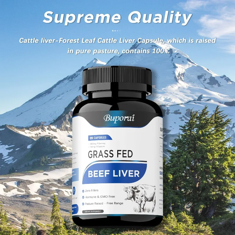 Grass Fed Beef Liver Capsules - Aids Digestion, Promotes Red Blood Cell Production, Improves Skin Condition, Enhances Immunity