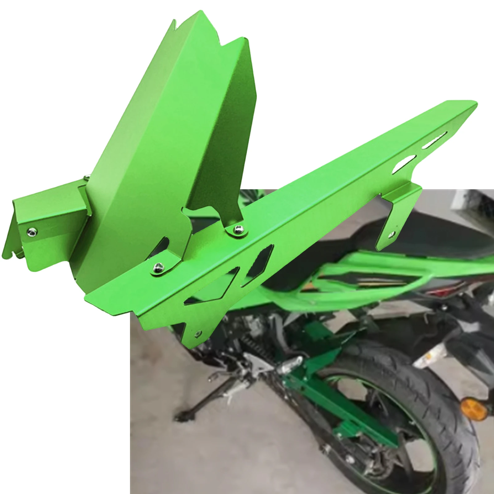 

Motorcycle Rear Tire Fender Mudguard Chain Guard Cover For KAWASAKI Ninja400 Z400 Ninja250