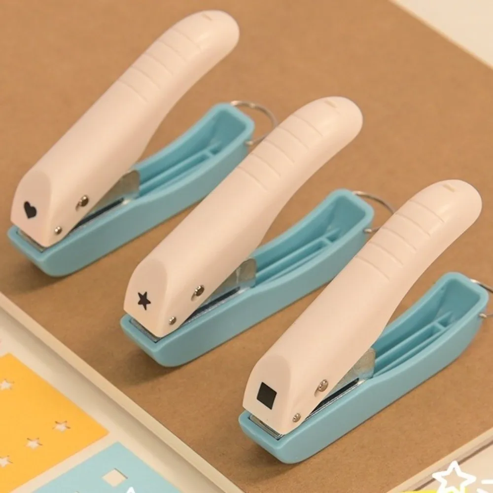 Press-Type Page Punch Embosser Labor-Saving Circle Heart Shape Hole Punch Single Hole Star Shape Handheld Punch Scrapbook Making