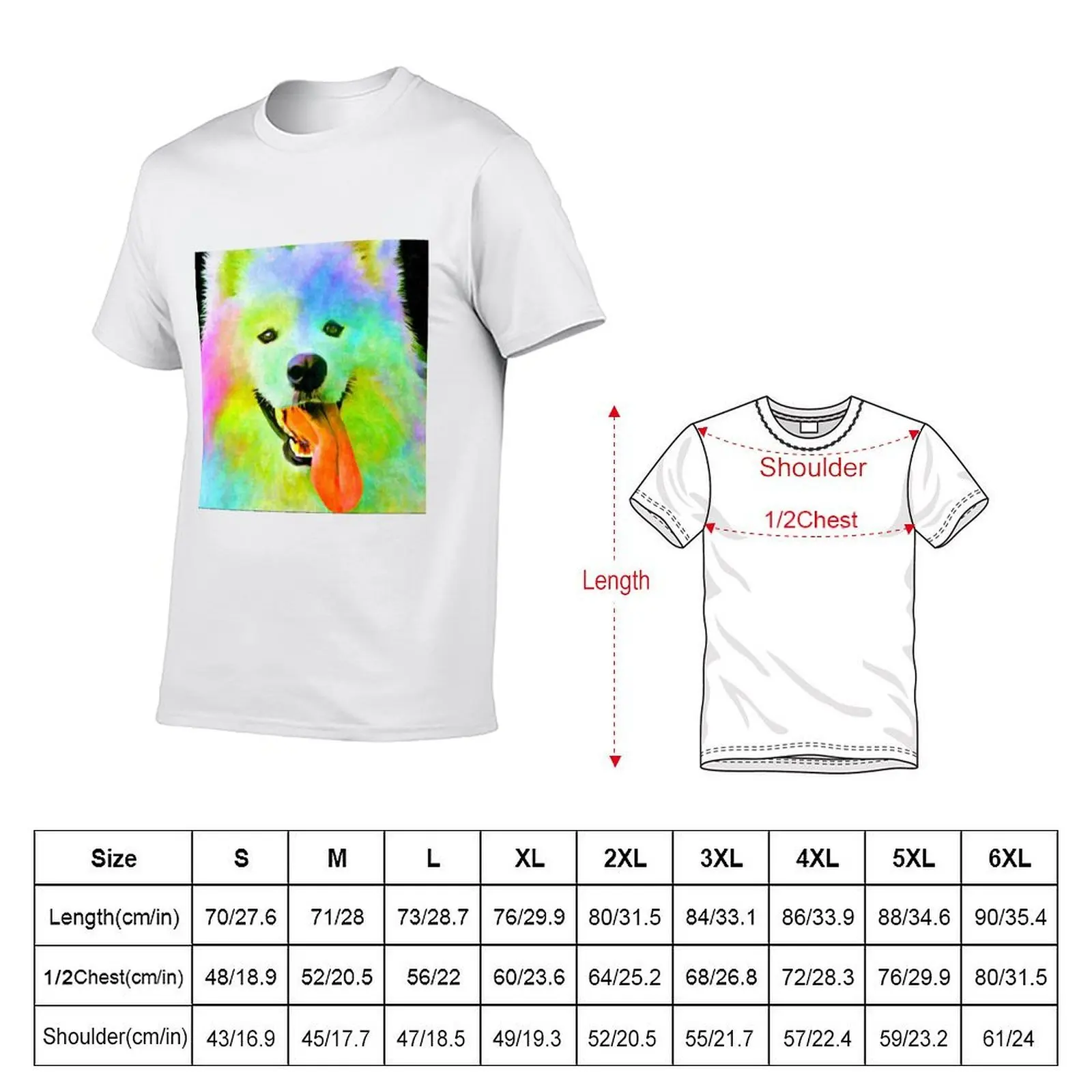 Colorful Samoyed T-Shirt tees graphics mens funny t shirts