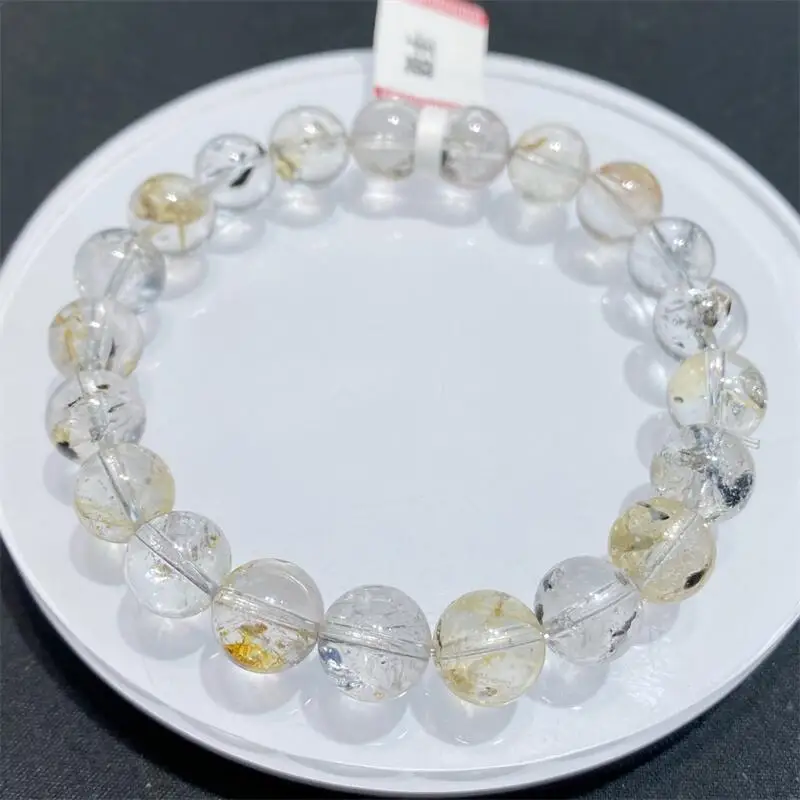 

Natural Herkimer Diamond Bead Bracelet Strand Healing Fashion Reiki Jewelry For Christmas Gift 1PCS 8/10/12/13MM