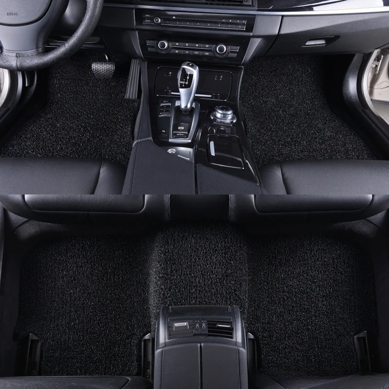 Car foot mat can be tailored to a single front seat for a single driver seat carpet silk ring foot mat