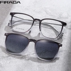 FIRADA Fashion Comfortable Magnetic Eyeglasses Vintage Luxury Square Eyewear Optical Prescription Glasses Frame Men Women 2237-C