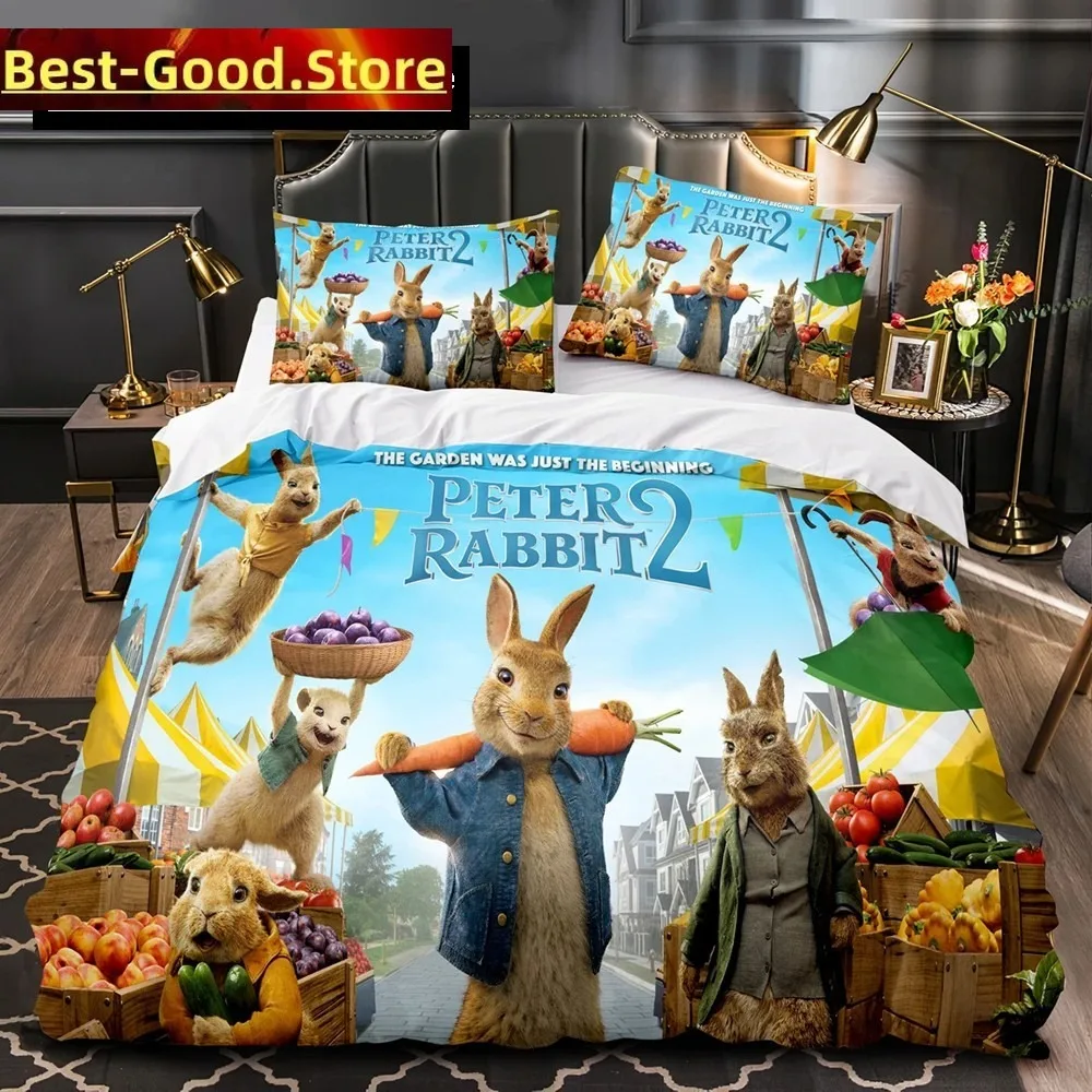 

3D Print Fashion Cartoon Peter Rabbit Bedding Set Boys Girls Twin Queen King Size Duvet Cover Pillowcase Bed boys Adult Bedroom