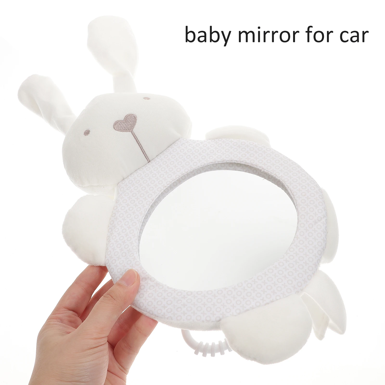 

Baby Car Cartoon Bunny Premium Safe Shatterproof Durable Toddler Backseat Mirror Tummy Time Backseat Toddler Flannel
