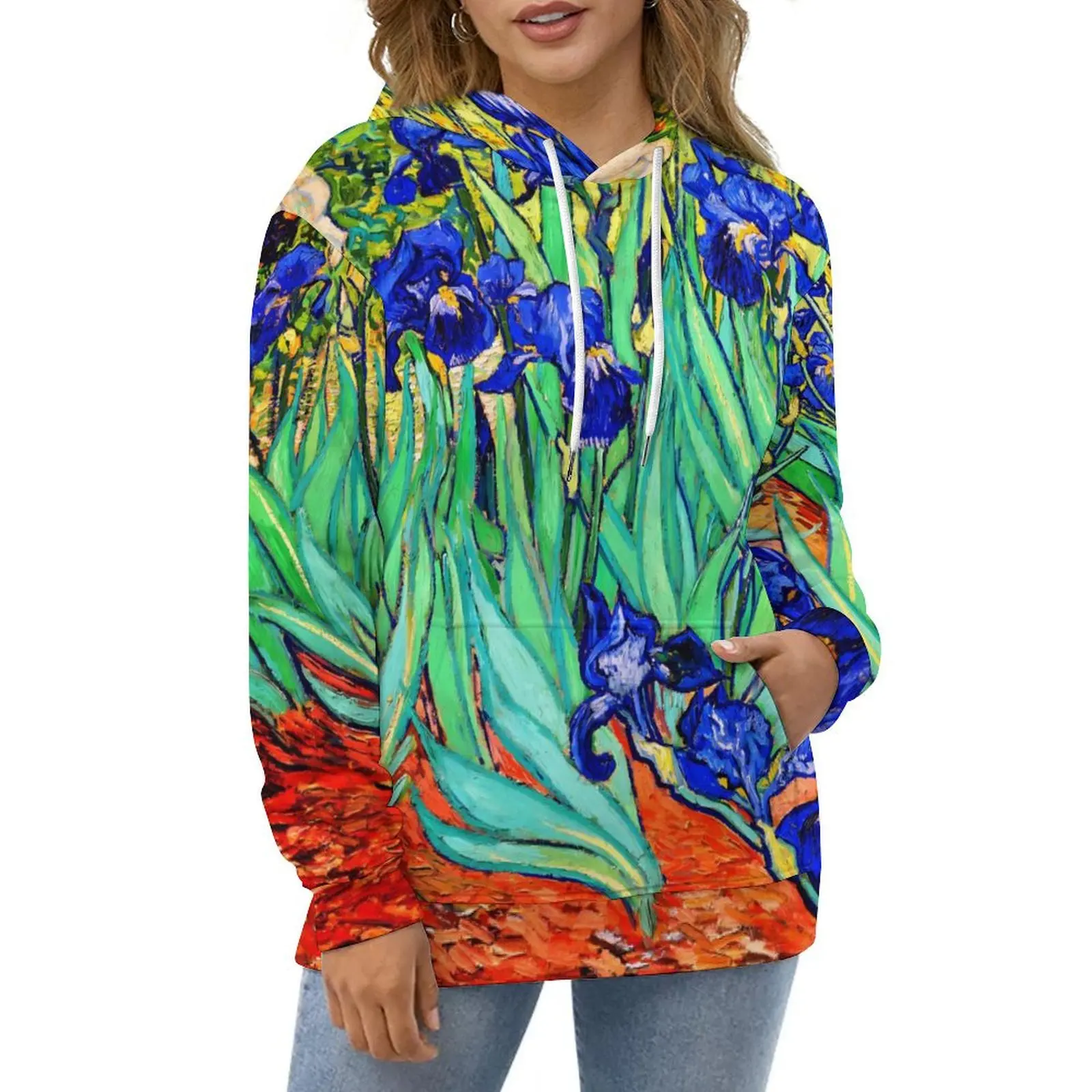 

Vincent Van Gogh Hoodies Floral Print Street Style Oversize Pullover Hoodie Couple Long Sleeve Casual Hooded Sweatshirts