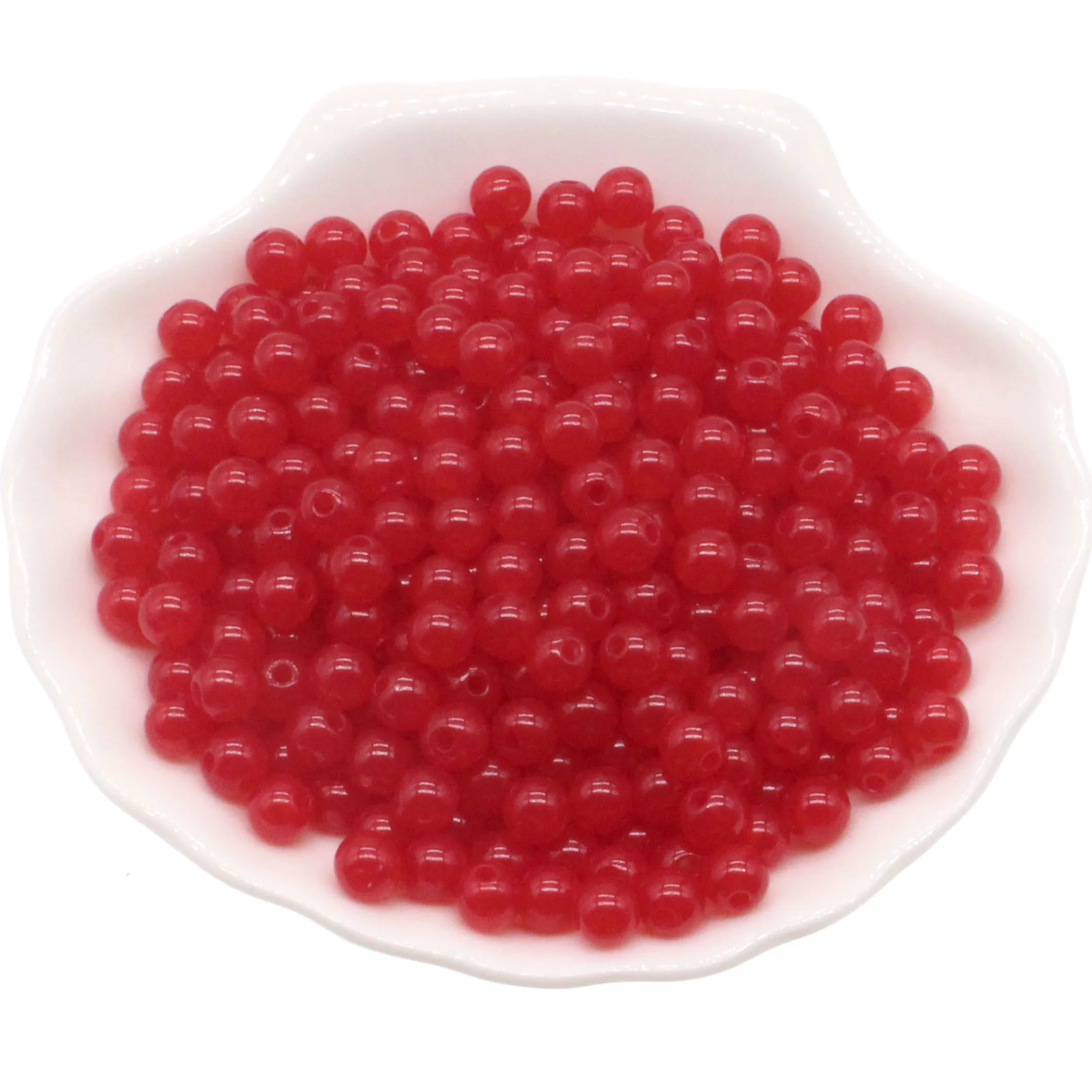 4/6/8/10/12/14/16mm Red Round Ball Spacer Beads For Jewelry Making DIY Jewelry Accessories