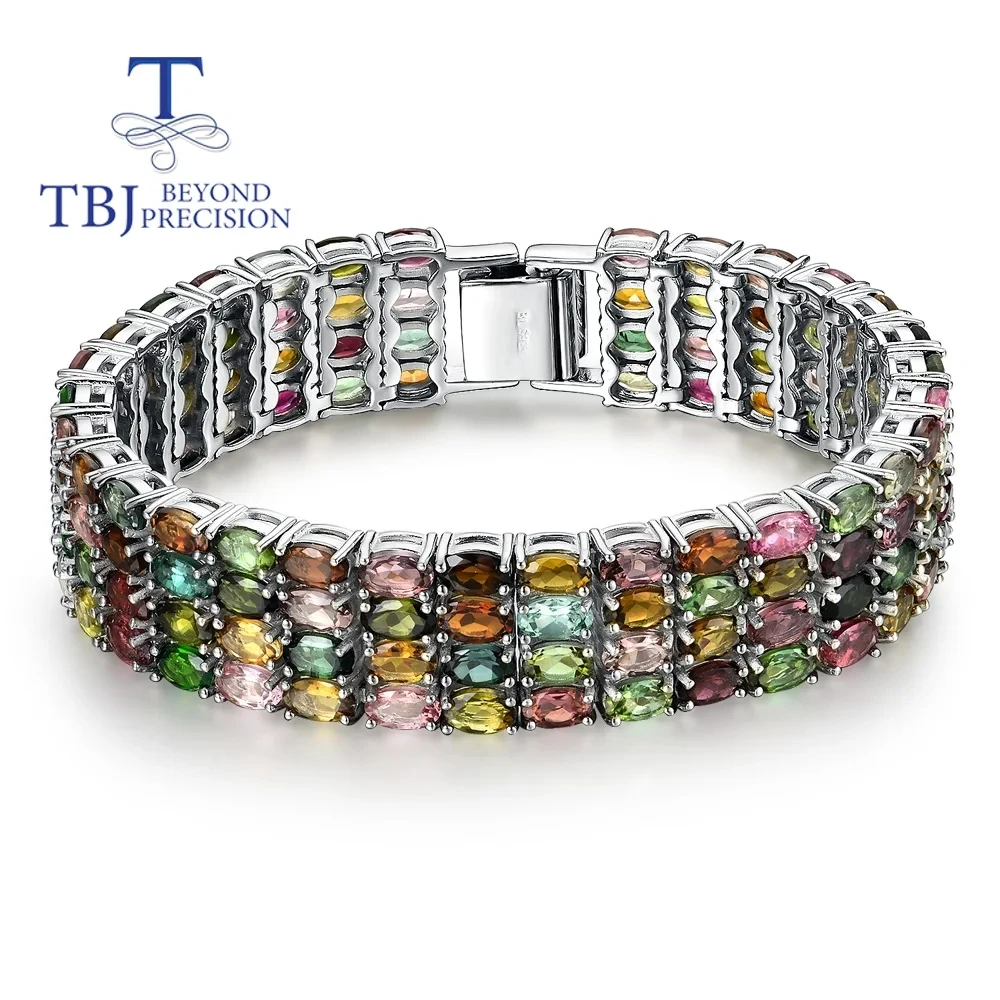 

Luxury natural multicolor Tourmaline oval 3*5mm bracelet 925 sterling silver fashion women fine jewelry anniversary, party wear