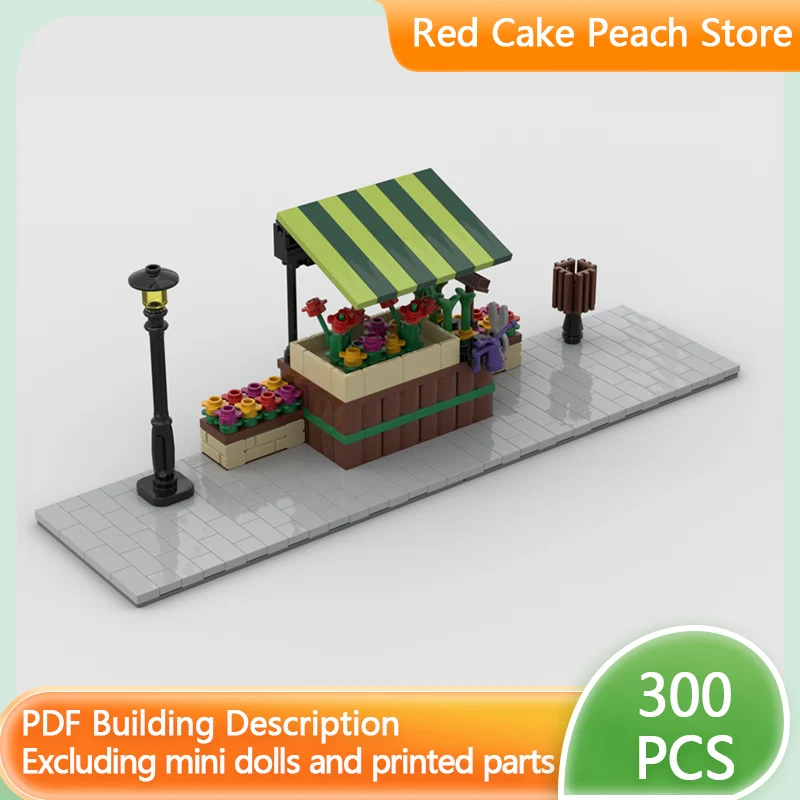 

City Street View Model MOC Building Bricks Corner Flower Stand Modular Technology Children Holiday Gifts Assemble Toys Suit