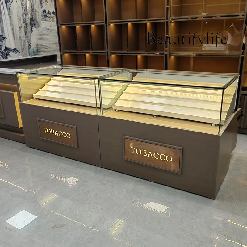 Tobacco and alcohol display cabinet Supermarket convenience store checkout page Combination wine cabinet Solid wood tea cabinet