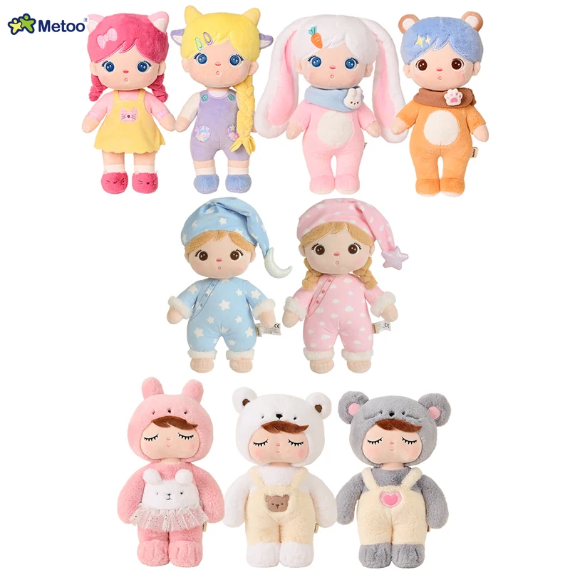 31CM Cute Stuffed Dolls Rabbit Bear Dragon Mouse Plushies Pajama Plush Doll Baby Children Toys Original Metoo Angela Dolls