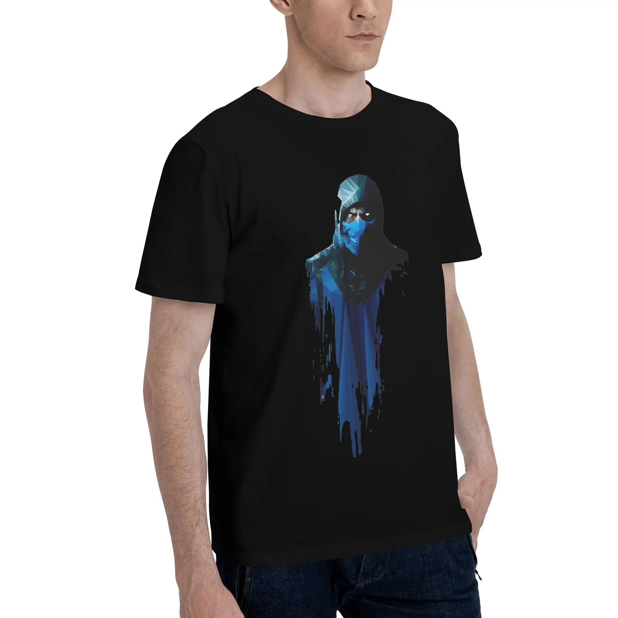 Sub Zero Dripping Ice  Novelty 100% Cotton T-Shirt Mortal Kombat Tees Tops For Men