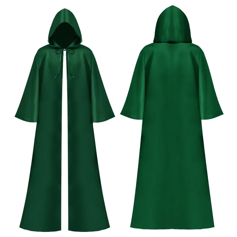 القرون الوسطى الرجال النساء تونك مقنعين فارس كرنفال مصاص دماء رداء تأثيري ازياء معالج عباءة كيب الراهب يتوهم هالوين mb.3