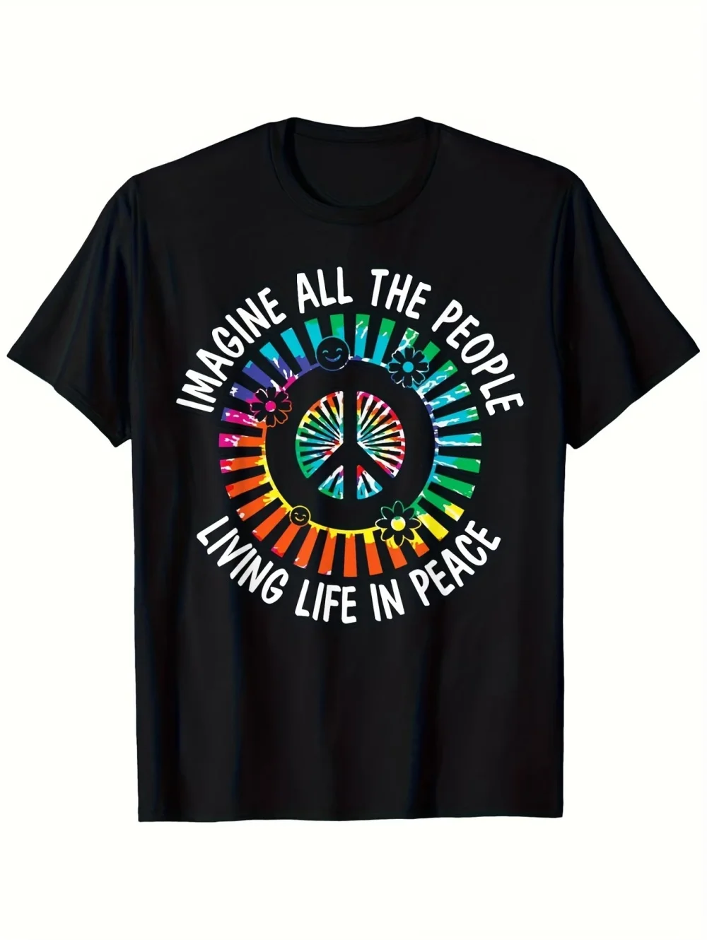 Peace Logo Men's T-Shirt 2026 New World Peace Round Neck Short Sleeve Beautiful Vision Graphic Personalized Clothing for Man
