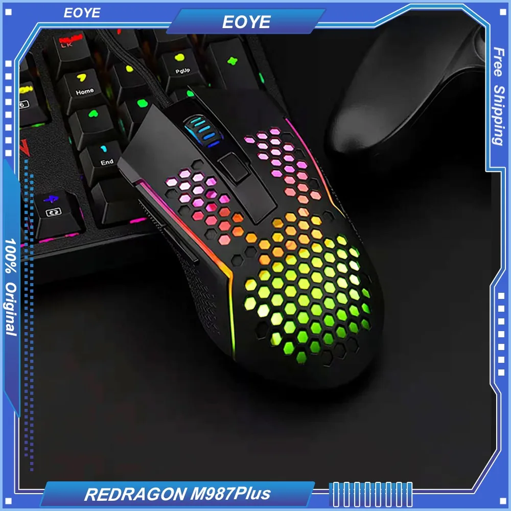 

REDRAGON M987Plus Wired Gaming Mouse Shooting Rgb Light Macro Programming Internet Cafe Professional Competitive Sweat LOL