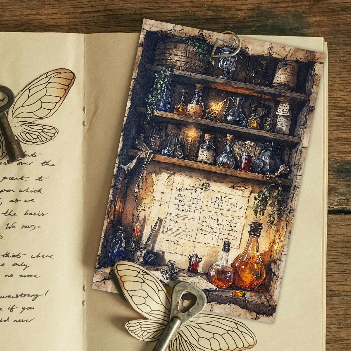 《Retro witch magic potion gothic witchcraft card》Retro Witch Magic Potion Gothic Craft Card for Halloween Spell  Decor