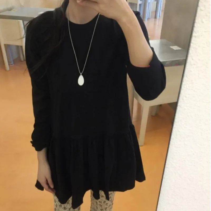 

T Shirt for Women Solid Spring Autumn Easy-match Solid Casual Ropa De Mujer Korean Fashion Y2k Loose Camisetas