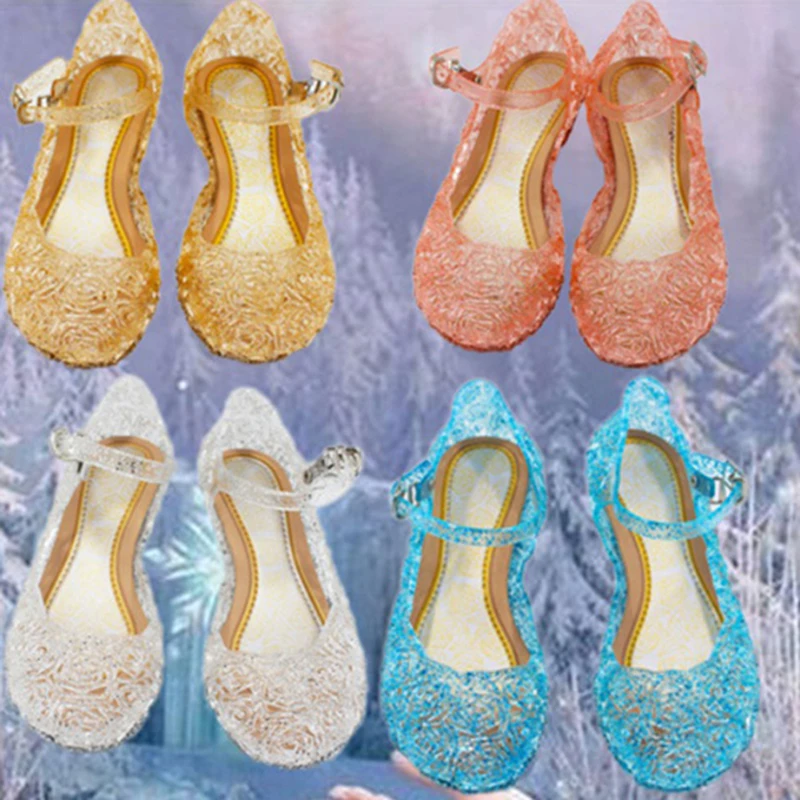 Girls Elsa Princess Crystal Shoes New Fashion Children Summer Cinderella Girls Princess Sandal Kids Birthday Party Casual Sandal