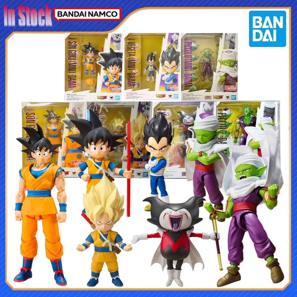Genuine Bandai Original Dragon Ball SHF Goku Daima Vegeta Mini Piccolo High Action Figure Model Kits Gift for Kids Anime Figures