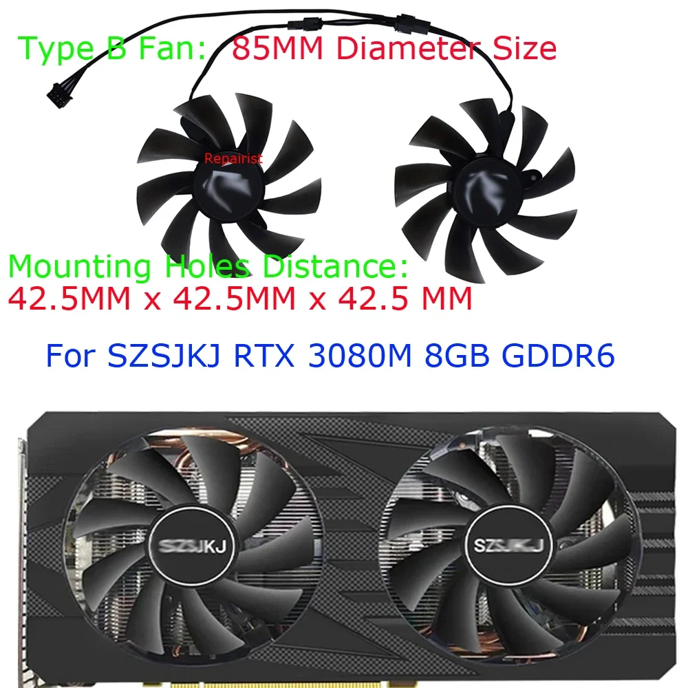 

2Pcs/Set,XY-D09015B,Video Card Fan,VGA Graphics Cooler,For SZSJKJ RTX 3080M RTX3070M Laptop Chip 8GB,For SZSJKJ RTX 3060M 12GB