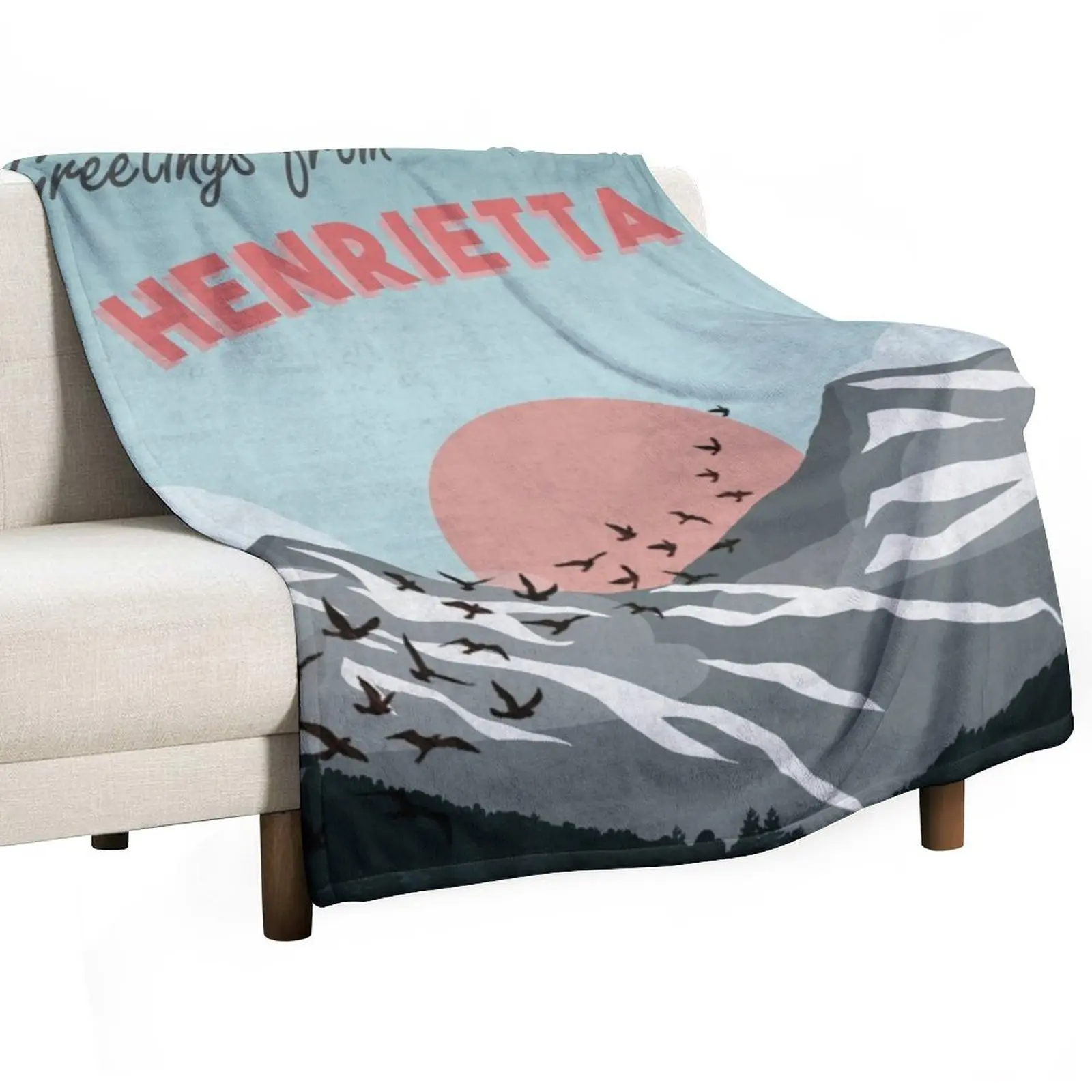 

Greetings from Henrietta Postcard Art Throw Blanket Loose Blankets For Bed Blankets