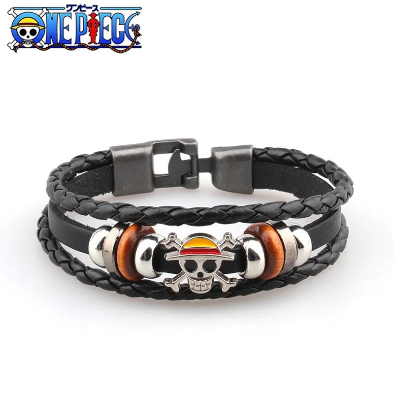 

Anime One Piece Bracelet Animation peripherals Toys Accessories European and American Vintage Leather Bracelet Birthday Bracelet