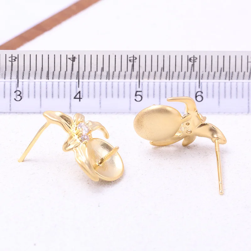 

4 шт. E206, позолоченные медные основы для серег-гвоздиков с жемчугом, фурнитура для изготовления ювелирных изделий, аксессуары для DIY украшений