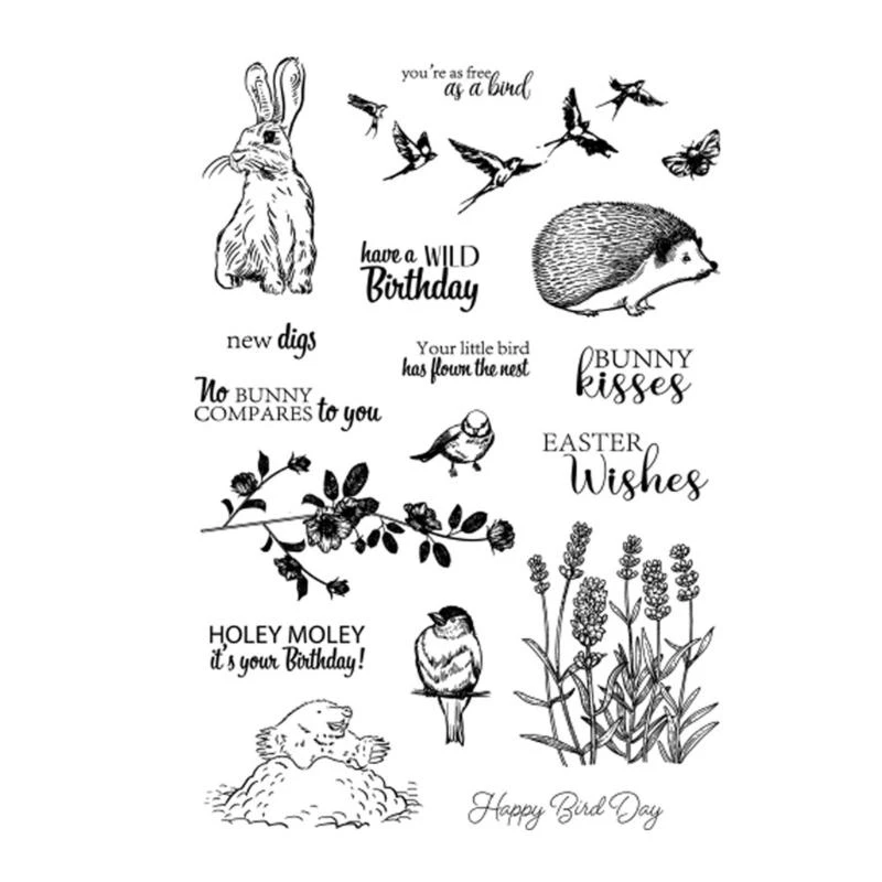 

Animal Bunny Seal Stamp with Cutting Dies Stencil Set DIY Scrapbooking Embossing Photo Album Decor Paper Card Craft Art
