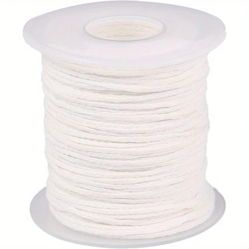 1PC 61 Meters/Roll White Candle Wick Cotton Candle Woven Wick Spool DIY Candle Making Material Smokeless Wax Pure Cotton Core