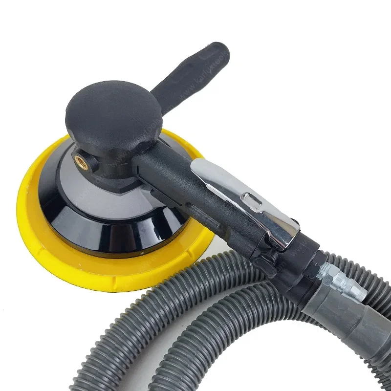 8inch(200mm) Self-Vacuuming Pneumatic Random Orbit Sander Hand Sanding Tool With Hose And Dust Bag For Car, Wood Wax, Metal Work