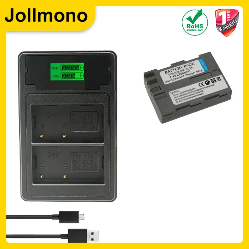 4Pcs EN-EL3e EL3a ENEL3e Digital Camera Battery for Nikon D300S D300 D100 D200 D700 D70S D80 D90 D50 L50