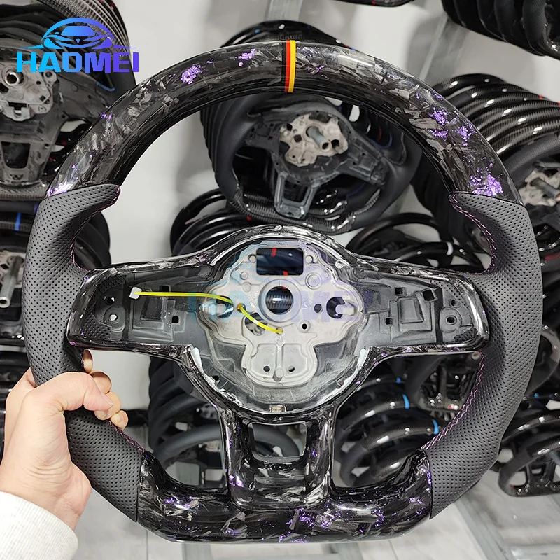 Forged Carbon Fiber Semi-perforated Sports Steering Wheel. For Volkswagen Golf MK7 MK7.5 GTI R GTD GTE Golf 7 Auto Parts