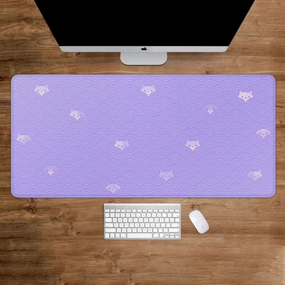 Alas Mouse Komputer Karet Gamer Seigaiha Cat Pc Aksesori Gaming Alas Meja Di Atas Tepi Alas Meja Antiselip Alas Meja Mausepad Alas Meja
