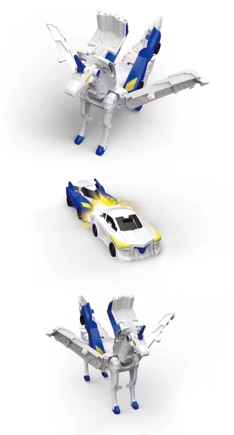 2 في 1 سيارة التحول خطوة واحدة نموذج مشوه يونيكورن نموذج الكرتون عمل الشكل سيارة تحويل لعبة صبي طفل هدية #4