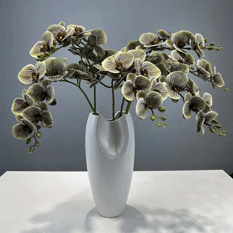 

Искусственные цветы, силиконовый хлопковый 3D принт, фаленопсис, искусственный цветок, украшение для дома, гостиной, имитация белого цветка