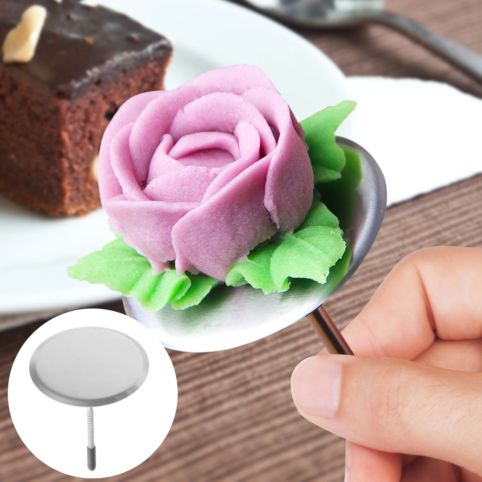 

6pcs Stainless Steel Flower Nails Cake Decorating Tools Baking Icing Cupcake Set Precision Cream Flower Sticks Fondant