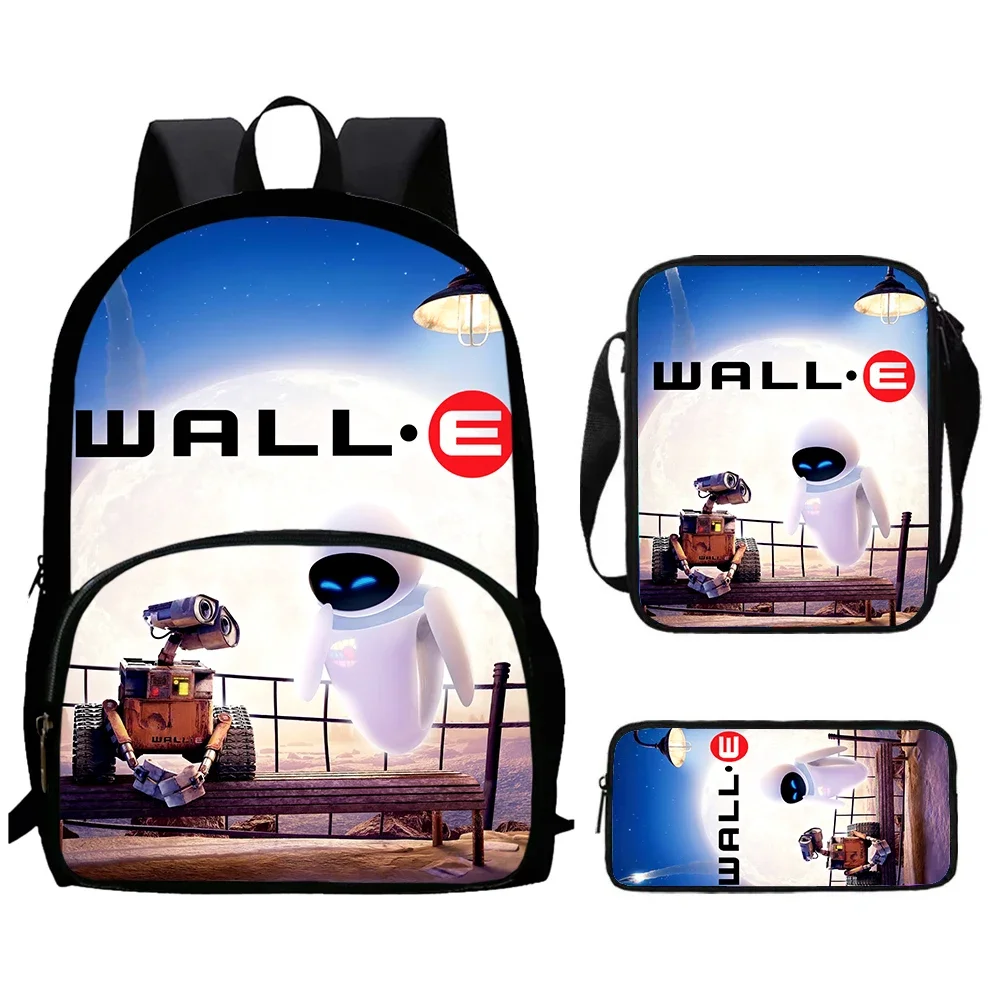 Wall-E Child School Backpack with Front Pocket,Shoulder Bags,Pencil Bags for Aged 5-10,Cartoon School Bags for Boys Girls