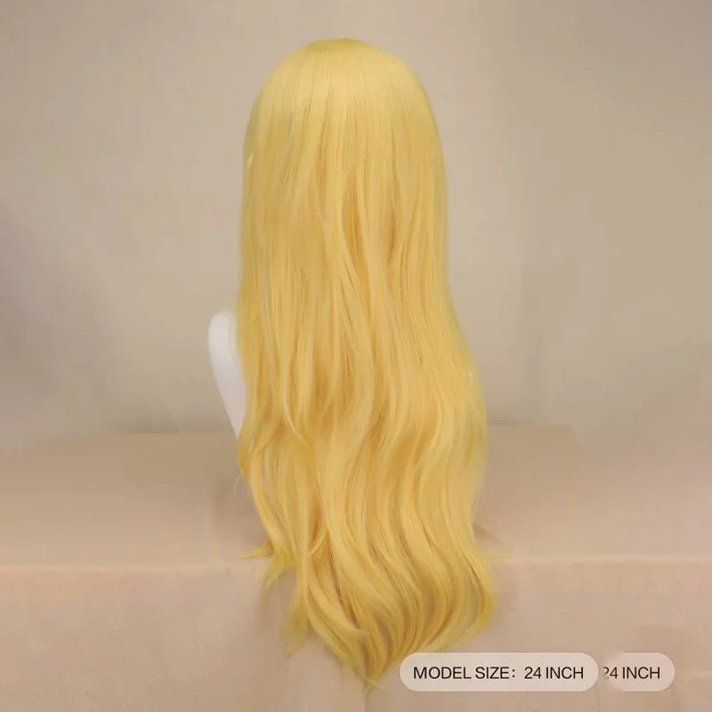 Long Golden Princess Wig with Bangs Cosplay Long Wig Halloween Costume Party Anime