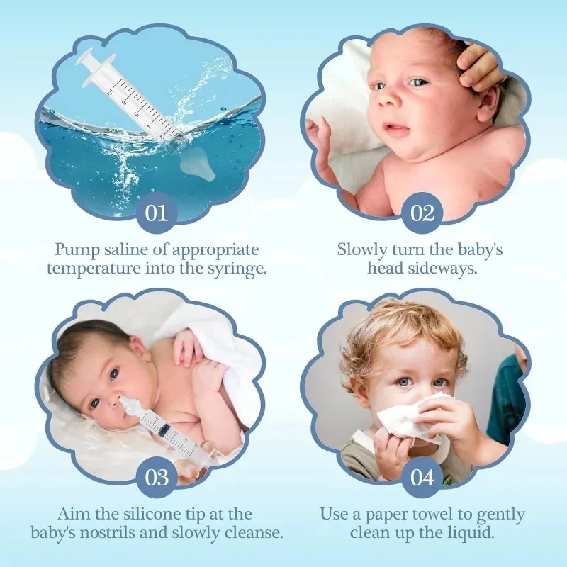 1/3/5pcs For Infants With Silicone Suction Tips 10ml Syringe Baby Nose Cleaner Nasal Irrigator Portable Needle Tube Nasal Washer