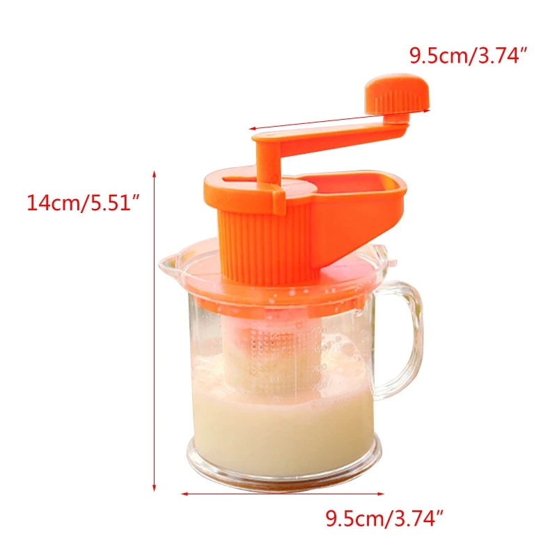 แบบพกพาเครื่องนมถั่วเหลืองมือคั้นน้ำผลไม้ Manual Hand Crank Juicer