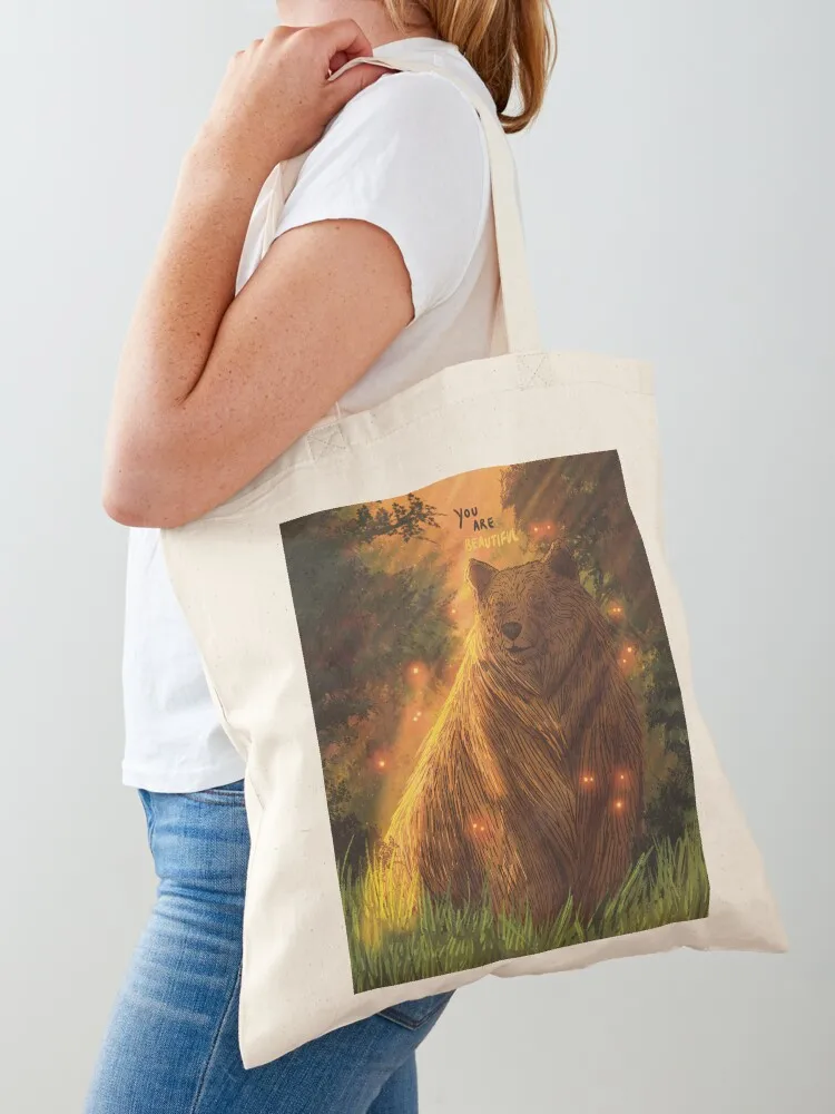 

You are Beautiful Bear Illustration (Giant Series) Tote Bag bag luxury women Canvas bag shopper women canvas Shopping bags