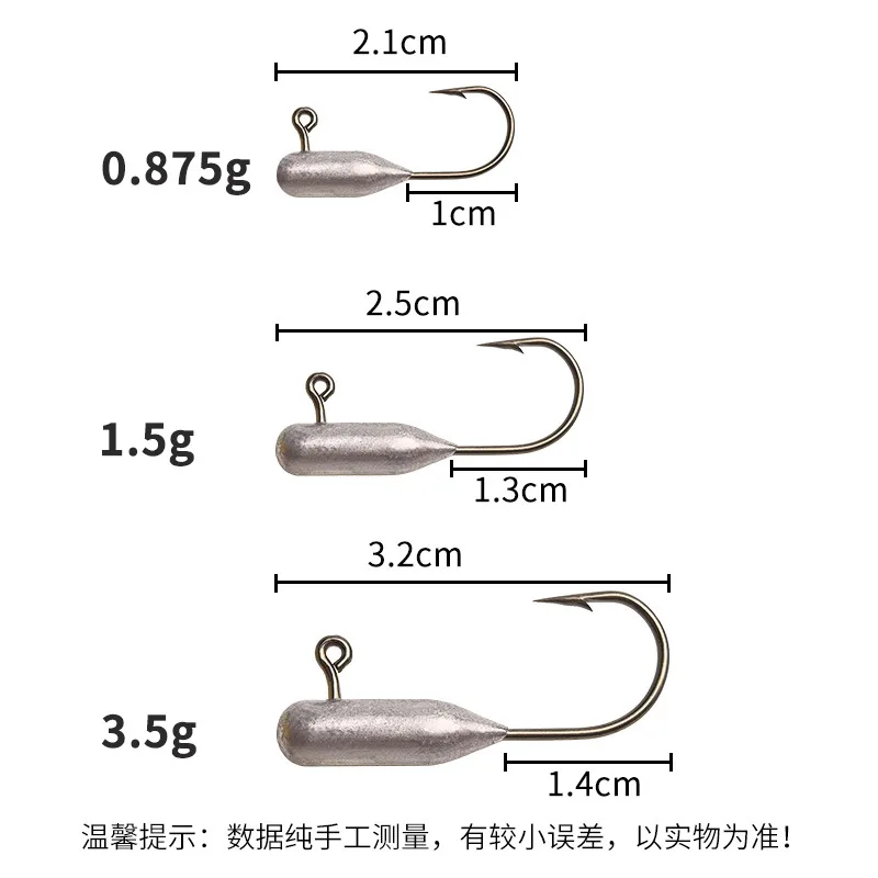 Japan Jigs 1g 2g 3.5g 5g Jig Head Professional Small Soft Lure Bait Texas Rig Fishing Hooks Lot 10 Pieces  SALE
