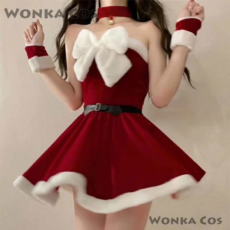 Sexy Christmas Costumes For Women Santa Claus Cosplay Holiday Party Performance Clothing Tempting Uniform Live Streaming Cloth