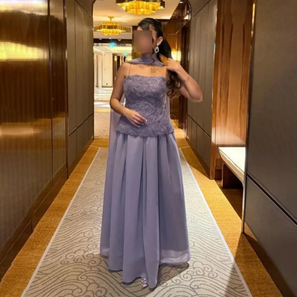 

Fashionable Romantic Prom Dress Charming Sleeveless Evening dresses Floor Length Boat-neck Chiffon Red Carpet Dress luxury 2025