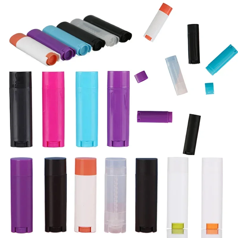 

30pcs 4.5g Flat Shape Plastic Lipstick Tubes Refillable Twist-up Lip Gloss Balm DIY Cosmetic Lipstick Containers Oval Deodorant