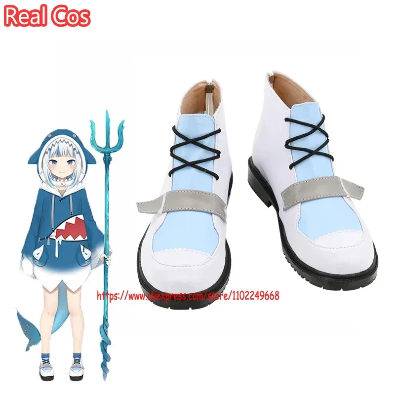 

RealCos Hololive ENG Gawr Gura Shark Обувь для косплея Женская обувь для Хэллоуина Карнавальная вечеринка COS на заказ