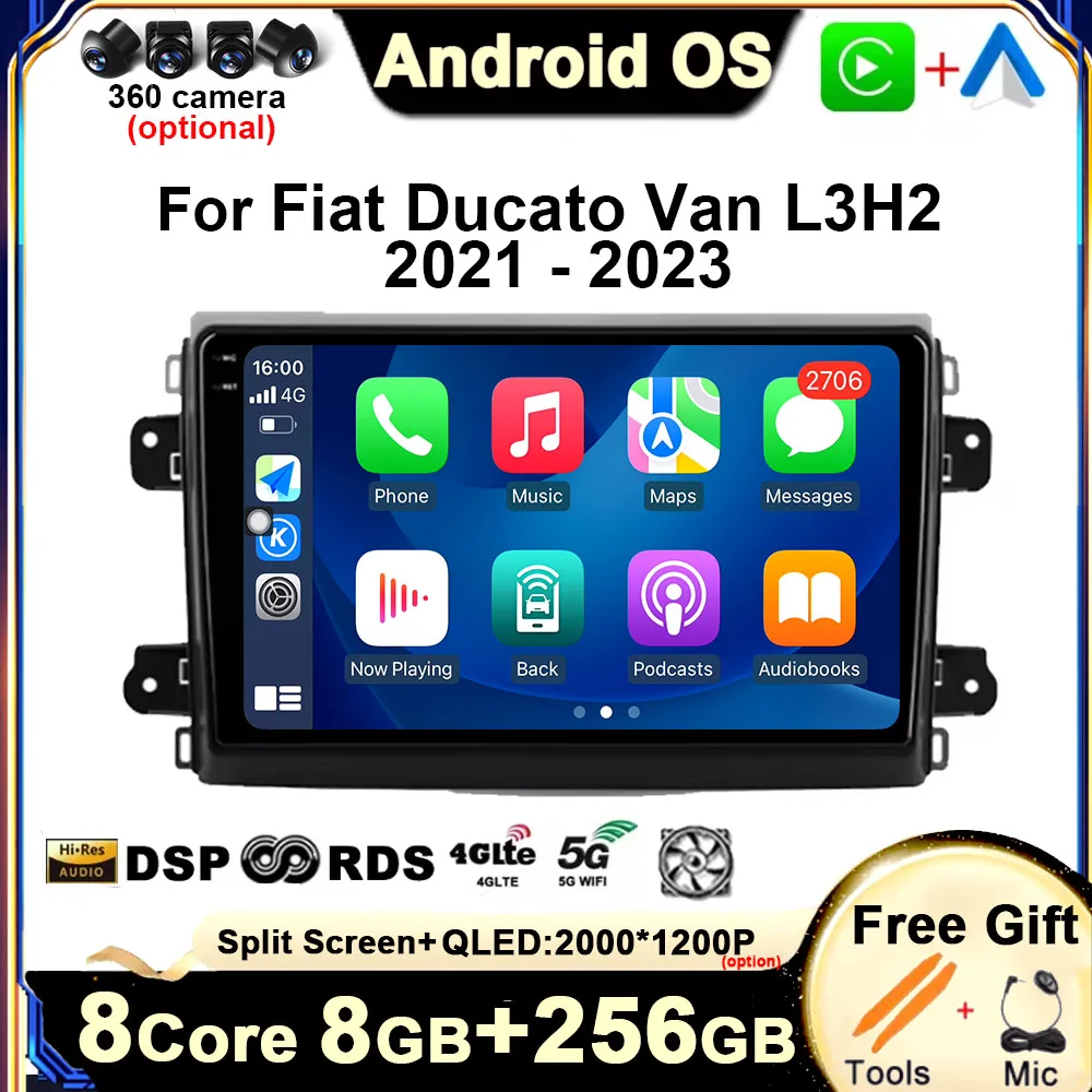 

Android 14 Car Radio for Fiat Ducato Van L3H2 2021 - 2023 GPS Navigation Screen Multimedia Auto Video Player Wireless Carplay BT